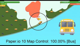 Paper.io 10 Map Control: 100.00% [Bus]