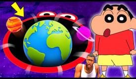SHINCHAN & FRANKLIN try to EAT THE ENTIRE MAP USING MEGA SUPER HOLE IN Hole.Io with CHOP