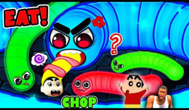 SHINCHAN SNAKE SLITHER but in ROBLOX with CHOP | NOOB vs PRO vs HACKER Snake Worm Slither io