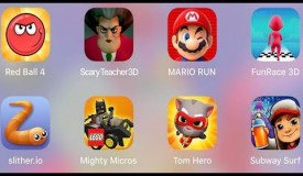Scary Teacher 3D,Mighty Micros,Tom Hero,Slither io,Red Ball 4,FunRace 3D,Subway Surf,Mario Run