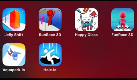 Jelly Shift, Run Race 3D, Happy Glass, Fun Race 3D, Aquapark.io, Hole.io