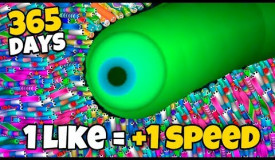 New Playing Slither.io Every like makes it faster (World Record For 1 Year)