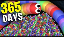 Playing Slither.io Every like +1 to length (World Record For 1 Year)