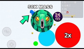INSANE 50K MASS PILE TROLL + EPIC REVENGE (Agar.io Mobile Gameplay)