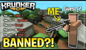 I got BANNED Pretending to be a Guest in Krunker.. (TRIPLE COLLAT!)