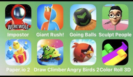 Impostor, Giant Rush, Going Balls, Scuipt People, Paper.io 2, Draw Climber, Angry Birds 2